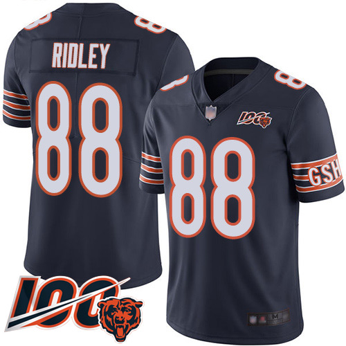 Chicago Bears Limited Navy Blue Men Riley Ridley Home Jersey NFL Football #88 100th Season->nfl t-shirts->Sports Accessory